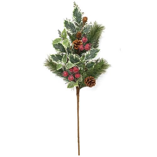 Icy Winterberry Holly & Pine Spray 29 - The Fox Decor