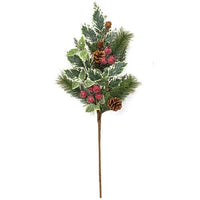 Icy Winterberry Holly & Pine Spray 29 - The Fox Decor