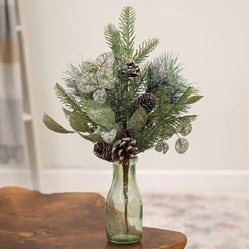 Newport Snowy Mixed Greens & Cone Bush 19 - The Fox Decor