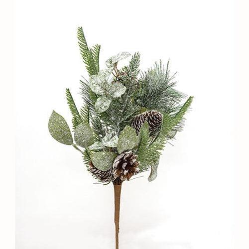 Newport Snowy Mixed Greens & Cone Bush 19 - The Fox Decor