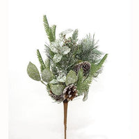 Newport Snowy Mixed Greens & Cone Bush 19 - The Fox Decor