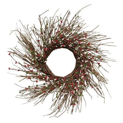 Holiday Combo Pip Twig Wreath 16 - The Fox Decor
