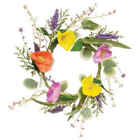 Mixed Poppy & Silver Dollar Wreath - The Fox Decor