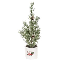 Mini Alpine Tree In Merry Christmas Truck Pot - The Fox Decor