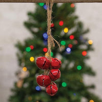 Red Jingle Bells Cluster on Jute - The Fox Decor