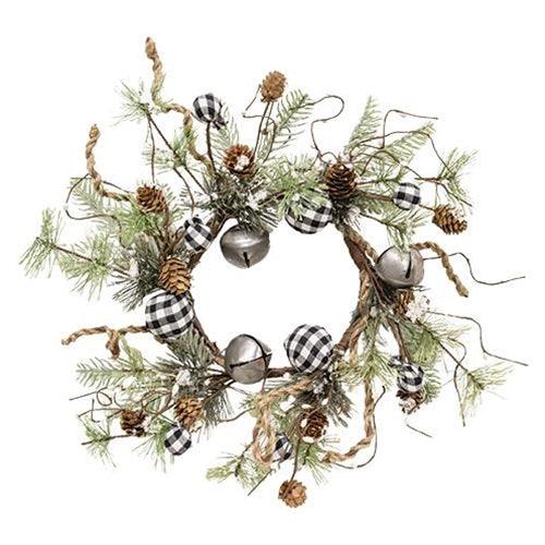 Black & White Country Gingham Bells Wreath 17 - The Fox Decor