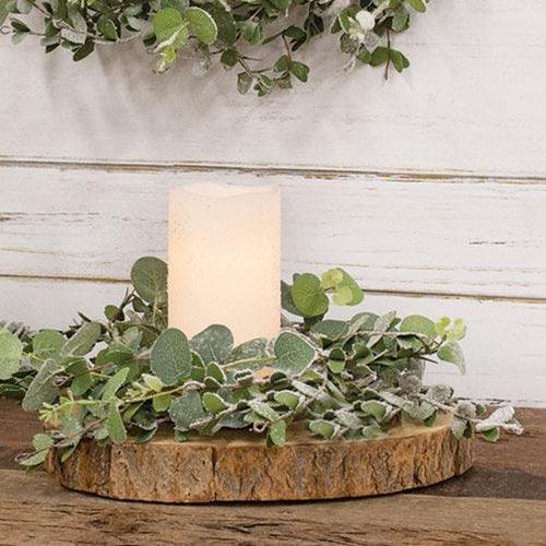 Snowy Eucalyptus Candle Ring - The Fox Decor