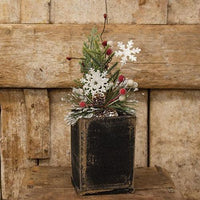 Country Snowy Pine Sugar Berry & Snowflake Pick - The Fox Decor