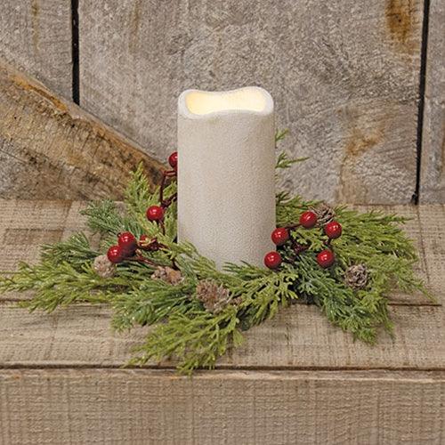 Frosted Soft Pine & Berry Ring - The Fox Decor