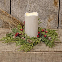 Frosted Soft Pine & Berry Ring - The Fox Decor