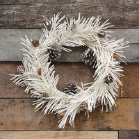 White Glitter Soft Pine & Cone Wreath - The Fox Decor