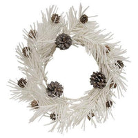 White Glitter Soft Pine & Cone Wreath - The Fox Decor