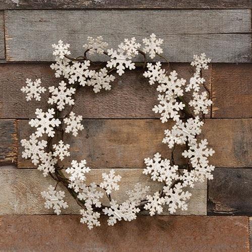 Glittered Wood Snowflake Wreath - The Fox Decor