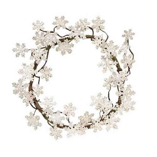 Glittered Wood Snowflake Wreath - The Fox Decor
