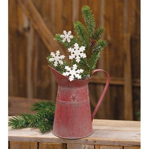 Glittered Wood Snowflake Pick - The Fox Decor