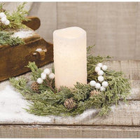 Sparkle Soft Pine White Berry Candle Ring - The Fox Decor