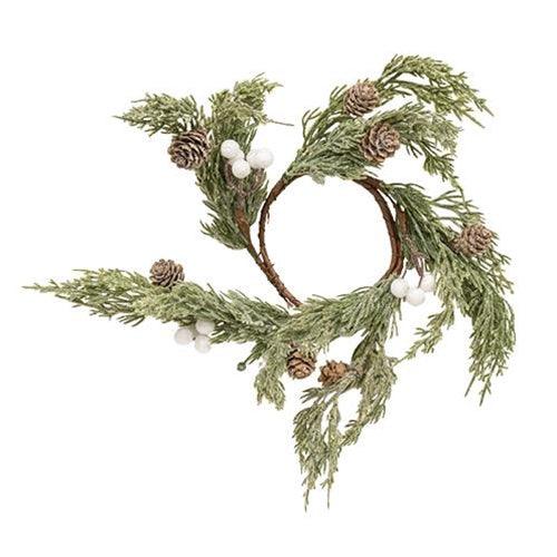 Sparkle Soft Pine White Berry Candle Ring - The Fox Decor