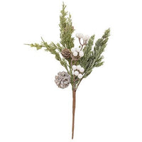 Sparkle Soft Pine White Berry Pick - The Fox Decor