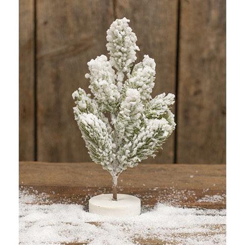Snowy Spruce Mini Tree on Base 10 - The Fox Decor