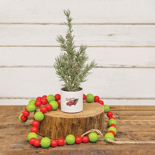 Red & Green Wooden Bead Garland - The Fox Decor