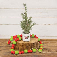 Red & Green Wooden Bead Garland - The Fox Decor