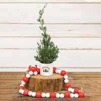 Thumbnail for Red & White Wooden Bead Garland