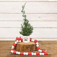 Red & White Wooden Bead Garland - The Fox Decor