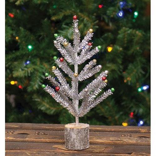 Snazzy Silver Tinsel Tree 12 - The Fox Decor