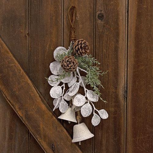 Silver Dollar Shine Hanging Teardrop w Bells - The Fox Decor