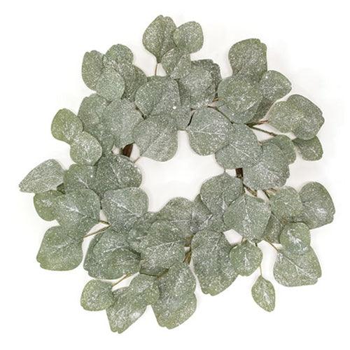 Frosted Dollar Eucalyptus Leaf Candle Ring 65 - The Fox Decor