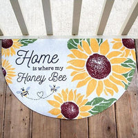 Home Is Where My Honey Bee Welcome Half Mat - The Fox Decor