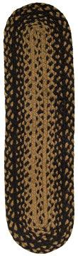 Thumbnail for Braided Ebony Oval Stair Tread 8x28 - The Fox Decor