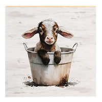 Baby Goat in a Bucket Block - The Fox Decor