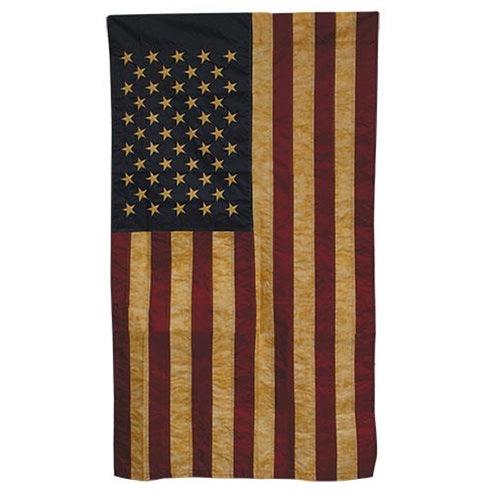 Embroidered Nylon Teastained American Porch Flag - The Fox Decor