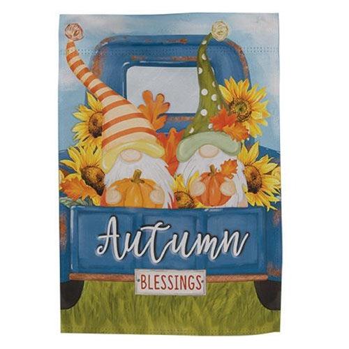 Autumn Blessings Gnomes in Truck Garden Flag - The Fox Decor