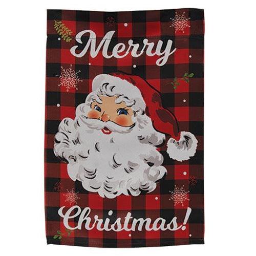 Merry Christmas Santa Buffalo Check Garden Flag - The Fox Decor