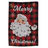 Thumbnail for Merry Christmas Santa Buffalo Check Garden Flag