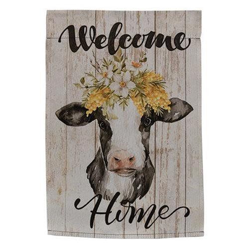 Welcome Home Cow Portrait Garden Flag - The Fox Decor