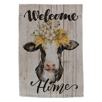 Welcome Home Cow Portrait Garden Flag - The Fox Decor