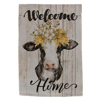 Thumbnail for Welcome Home Cow Portrait Garden Flag