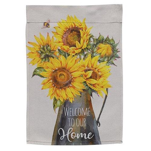 Welcome to Our Home Sunflowers in Milk Can Garden Flag - The Fox Decor