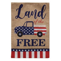 Thumbnail for Land of the Free Burlap Garden Flag