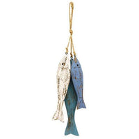 Hanging Distressed Wooden Fish Trio - The Fox Decor