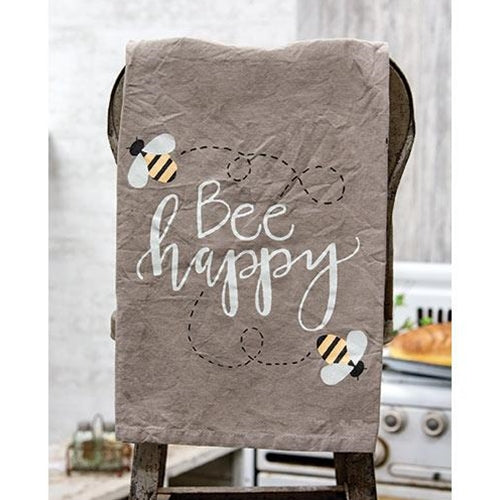 Script Bee Happy Dish Towel