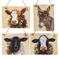 4 Set Christmas Farm Ornaments - The Fox Decor