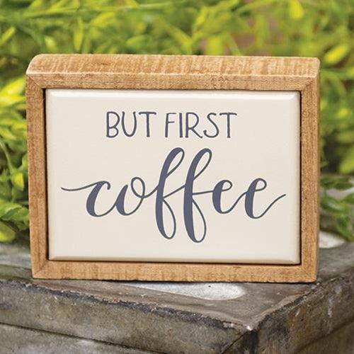 But First Coffee Mini Enamel Box Sign - The Fox Decor