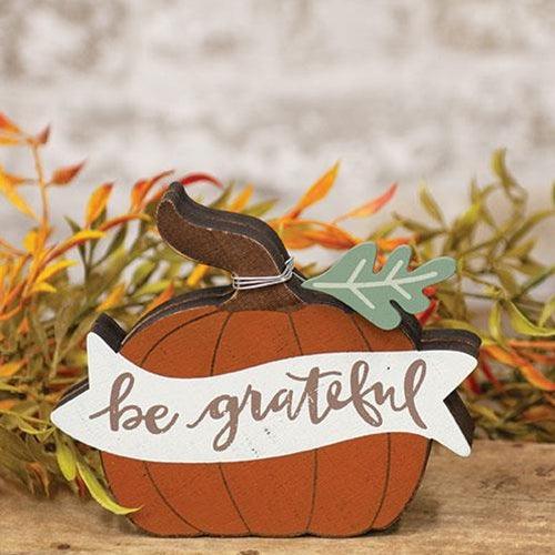Be Grateful Chunky Pumpkin Sitter - The Fox Decor