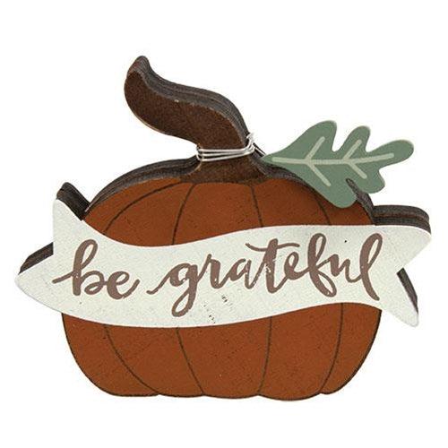 Be Grateful Chunky Pumpkin Sitter - The Fox Decor