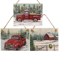 3 Set Farm Life Distressed Ornaments - The Fox Decor
