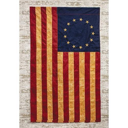 Tea-Stained Nylon Betsy Ross Flag 60x36 - The Fox Decor